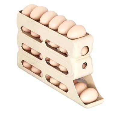 Imagem de Porta-de 4 camadas para geladeira, dispensador automático para enrolar | de que economiza espaço,Distribuidor de rolante de grande capacidade para geladeira e gabinete