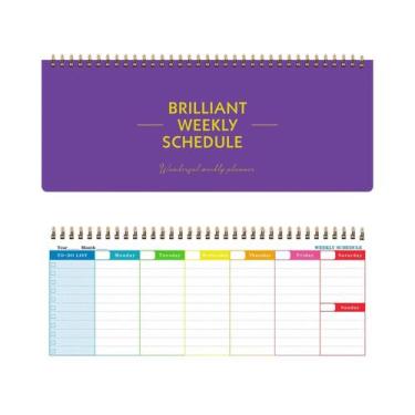 Imagem de Caderno Espiral Semanal De 60 Folhas Para Negócios E Estudos, 120 Pági