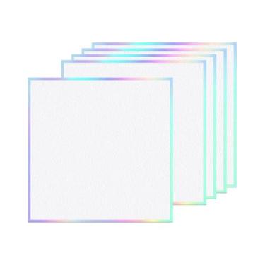Imagem de Lilihuimaoyi Conjunto de 5 Pranchetas Shikishi Quadradas com Bordas Coloridas, em Papel Washi, Ideais para Assinaturas em Reuniões E Eventos, Desenhadas à Mão, 10cmx10cm