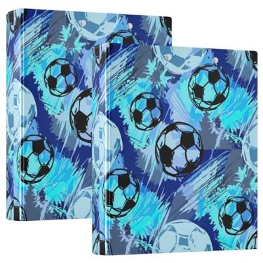 Imagem de Bolas de futebol abstratas com três argolas de 3 cm, comporta 200 folhas, portfólio fofo, floral, anel redondo, 31,5 x 27 x 6 cm, 1 pacote