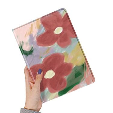 Imagem de Capa floral para iPad A16 2025 (11ª geração, 11 polegadas)/iPad 10ª geração 2022 10,9 polegadas capa com estampa floral linda capa inteligente de couro fino com porta-lápis hibernar/despertar
