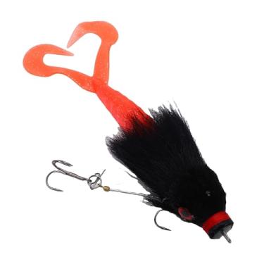 Imagem de SPYMINNPOO Isca de Pesca, Design de Cabelo de Silicone, Isca Artificial Realista, para Pesca Offshore e Ao Ar Livre (Preto)