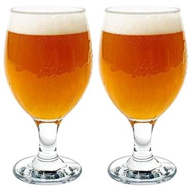 Imagem de Vikko Copo de cerveja, conjunto de 2 copos de cerveja estilo belga, tamanho grande, 400 ml, pode ser lavado na lava-louças, copo durável para cervejas artesanais, cerveja ou água