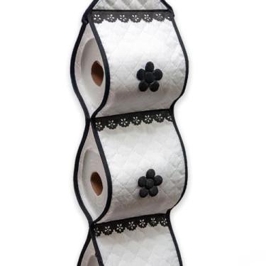 Imagem de Porta Papel Higienico，Suspenso，Design de Tecelagem，Acomoda TrêS Rolos de Papel Toalha，Economize EspaçO no Banheiro e na Cozinha(Branco)