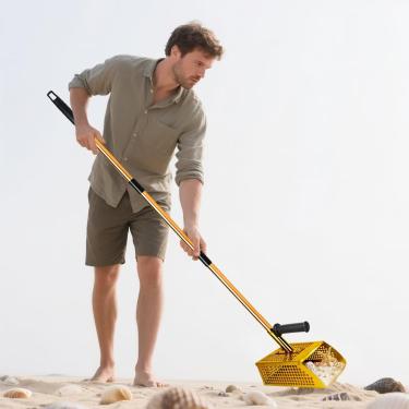 Imagem de Sand Scoop for Metal Detecting - Metal Detector Sand Flea Rake for Beach with Anti Slip Handle Heavy Duty Stainless Steel Sand Shovel with Long Handle Ideal for Underwater Treasure Hunting