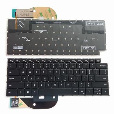 Imagem de Laptop de substituição US Layout com teclado retroiluminado para Dell XPS 15 9500 P91F 9510 9520, XPS 17 9700 P92F 9710, Precision 5550 5560 5750 5760 Series Laptop preto 0MV93T