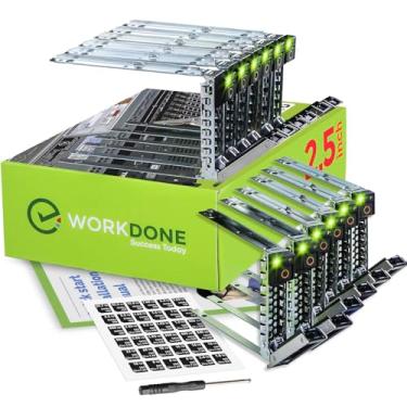 Imagem de Pacote com 12 R440 R640 R740 R740 R740xd R840 R940 R6415 XC Drive Caddy – Bandeja de LED brilhante – Compatível com servidores Dell PowerEdge de 14ª geração – Etiquetas adesivas – Manual de configuração – Parafusos selecionados