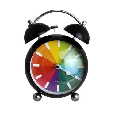 Imagem de Despertador de cabeceira, quarto, metal silencioso com luz noturna