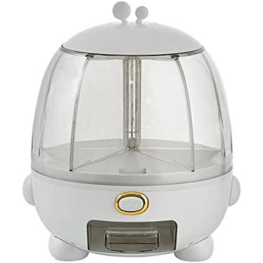 Imagem de Distribuidor De Arroz Dispensador De Grãos Rotativo De 6 Grades, Caixa De Armazenamento De Alimentos De Grãos Secos Com Saída De Um Clique Com Copo Medidor Para Todos Os Feijões, Cevada E Milho,Br