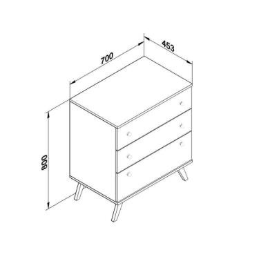 Imagem de Cômoda Retrô 3 Gavetas Rt3018 Siena Móveis Rústico