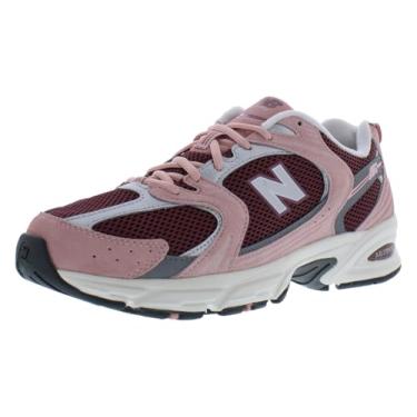 Imagem de New Balance Tênis infantil 574 V1 com cadarço, Rosa/vermelho, 5 Wide