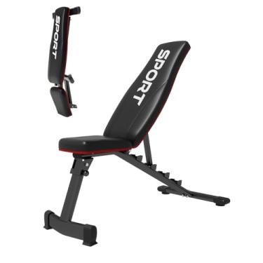 Imagem de Banco de peso ajustável para academia em casa, banco de treino dobrável com 5 encostos