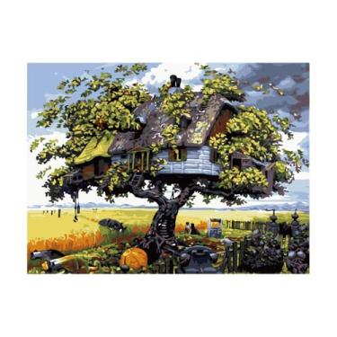 Imagem de TELA PINTURA NUMERADA CASA NA ARVORE 40X50 C3040-W3881