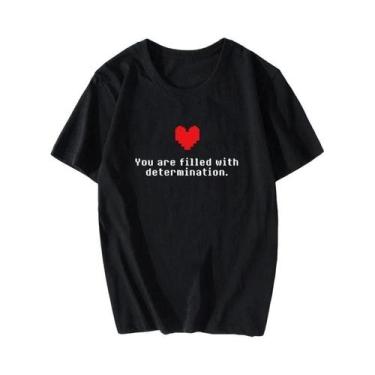 Imagem de Camiseta Feminina Gamer Undertale Engraçada De Alta Qualidade Com Esta