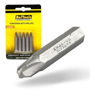 Imagem de Kit 5 Ponta Bit Phillips CV 38mm x 1/4 x N2 Beltools