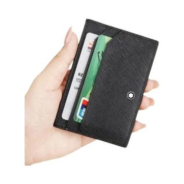 Imagem de Carteira Masculina Slim Em Couro Legítimo Para Cartões Mini Estojo Par
