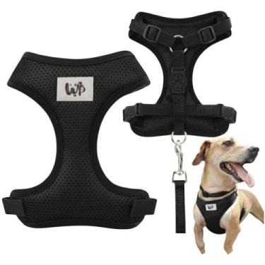 Imagem de Coleira colete peitoral + guia - feito no brasil - WEEK PET, Preto, G