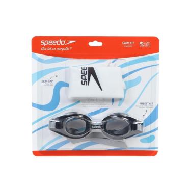 Imagem de Kit Óculos e Touca Silicone Natação Swin Freestyle Speedo-Unissex