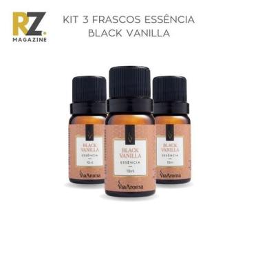 Imagem de Kit 3 Essências Black Vanilla Via Aroma 10 mL para Aromatizador Elétri