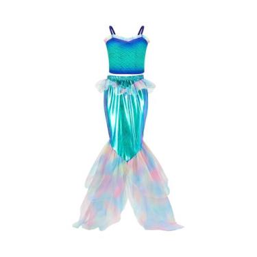 Imagem de Conjunto De Fantasia Da Princesa Ariel Pequena Sereia Para Crianças Ve
