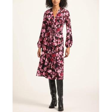 Imagem de Derek Lam 10 Crosby Vestido feminino Elsa evasê, Mulberry Multi Garden, 42