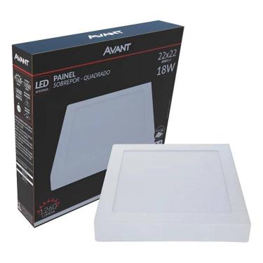 Imagem de Plafon Led 18W Quadrado 22Cm Luz Branca Fria Avant