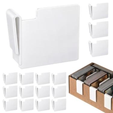 Imagem de Chunful 20 peças divisórias de caixa de cartão branco, divisórias de cartão de troca ABS clipe separador de armazenamento clipes a parede lateral de papelão para organizar cartões de beisebol