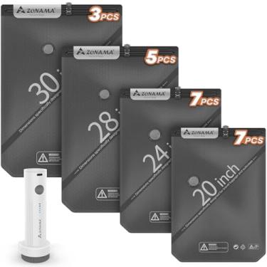 Imagem de Sacos de armazenamento a vácuo para viagem, pacote com 22 sacos de compressão de bagagem de mão com bomba de ar recarregável sem fio, bolsa de viagem essencial para economia de espaço para roupas