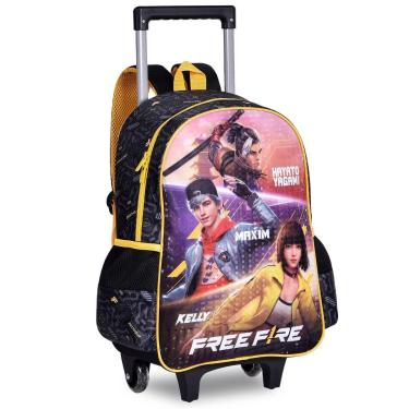 Imagem de Mochila Com Rodas Escolar Infantil Menino Original Free Fire-Unissex