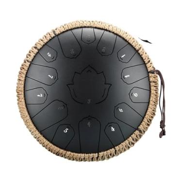 Imagem de 33 cm, 15 notas, língua de aço, tom C, tambor etéreo, percussão, instrumentos musicais, tambor de aço (cinza)