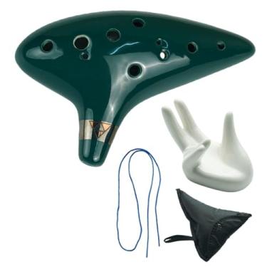 Imagem de predolo Ocarina de cerâmica com 12 furos, instrumento musical premium para meninas, meninos e crianças, Verde