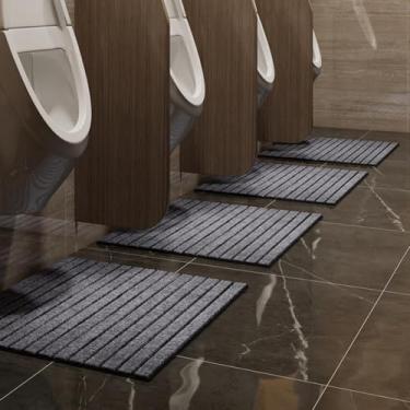 Imagem de BANEBOR Tapete masculino para mictório de vaso sanitário, pacote com 4 tapetes antiderrapantes com absorção de água para banheiro, cortável e de secagem rápida (cinza, 61 x 50 cm)