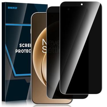 Imagem de Hokwep Pacote com 2 protetores de tela de privacidade para OnePlus 15 5G, dureza 9H, vidro temperado anti-espião, Ultra HD, sem bolhas, fácil instalação, compatível com capa 9H, película protetora