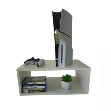 Imagem de Nicho de Parede Suporte para Video Game Console Notebook Roteador 50x20x35cm MDF(Branco)