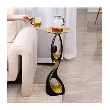 Imagem de Mesa lateral de arte moderna simples criativa sala de estar escritório sofá mesa de canto quarto mesa de cabeceira estátua decoração pequena mesa de café móveis domésticos