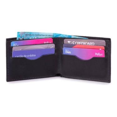 Imagem de Carteira Porta Cartão Compacta Slim Couro Legítimo masculina - Ello Gr