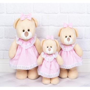 Imagem de Trio de ursos amore vestido baby  - CKD CONFECCOES, Poá rosa com branc
