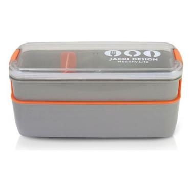 Imagem de Pote Marmita 2 Andares C/ Divisória 750ml Tampa Bpa Free - Jacki Desig