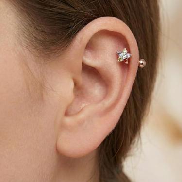 Imagem de Brincos de cartilagem 16G para mulheres, joia de orelha, hipoalergênico, brinco de aço cirúrgico para orelhas sensíveis, hélice, tragus, concha, 16g,6mm, Metal, Sem pedra preciosa