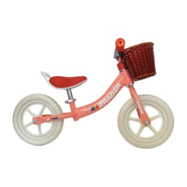 Imagem de Bicicleta De Equilibrio Infantil Balance Bike Crianças Sem Pedal Rosa Com Cestinha