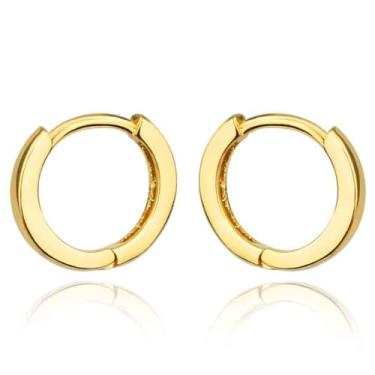 Imagem de FLORA 2 Peças BRINCOS ARGOLA FOLHEADA OURO 18K (DOURADA, 9MM)