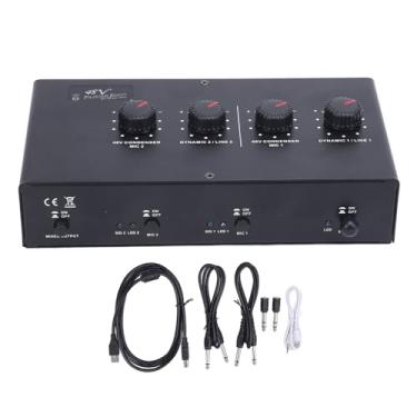 Imagem de Amplificador de microfone Ainoli de 2 canais USB 5V DC Powered 48V Phantom Amplificador de potência para guitarra com microfone condensador dinâmico