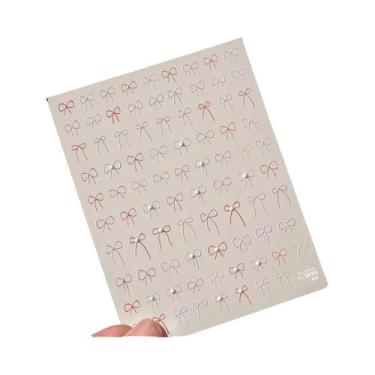 Imagem de Adesivos De Unha Kawaii Mini 5D Com Diamantes E Laços Japoneses Para A