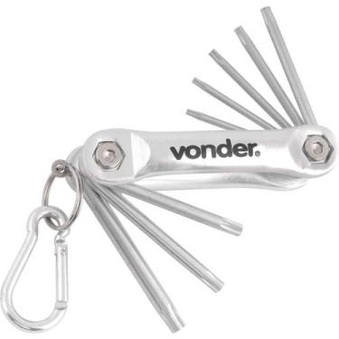 Imagem de Jogo de Chaves Hexalobular, T9 a T40, com Suporte em Alumínio, 8 Peças