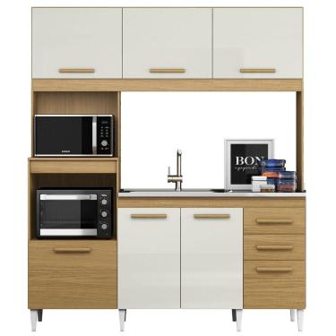 Imagem de Kit Cozinha 6 Portas 3 Gavetas Carina Atacama Off White