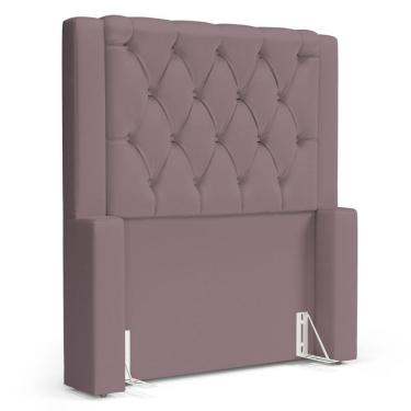 Imagem de Cabeceira Atena Para Cama Box Solteiro 90cm Capitonê Com Frame Veludo Rosê - Desk Design