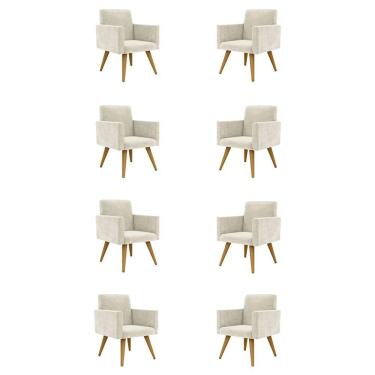 Imagem de Kit 08 Cadeiras Poltronas Decorativa Nina - Escritório ? Recepção Cor:bege