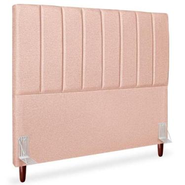 Imagem de Cabeceira Casal 140cm Arlla Linho Rose Rm Rose - ROMER MÓVEIS