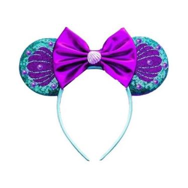 Imagem de Tiara De Cabelo Infantil Com Orelhas Da Pequena Sereia, Mickey Mouse, 