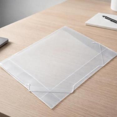 Imagem de Pasta Plástica Escolar Escritório Transparente c/ Elástico - Polibras